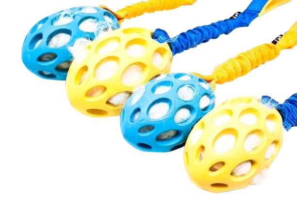 Bungee Tug Dog Toy with Sheepskin Football