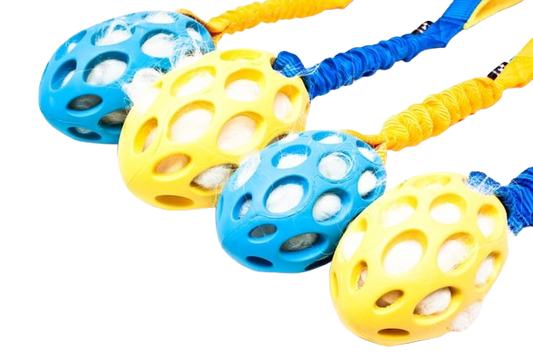 Bungee Tug Dog Toy with Sheepskin Football