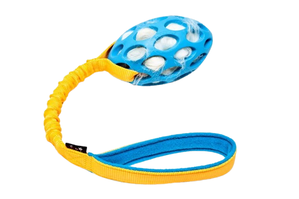 Bungee Tug Dog Toy with Sheepskin Football