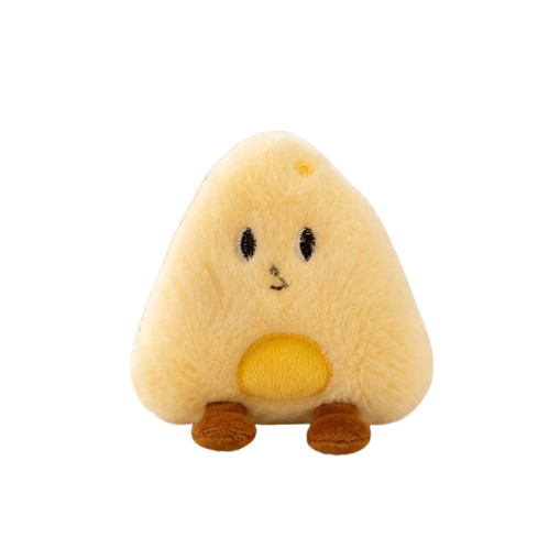 Food Plush Pet Toy Set – Egg, Toast, Cheese & Rice Ball