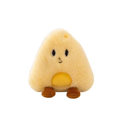 Food Plush Pet Toy Set – Egg, Toast, Cheese & Rice Ball