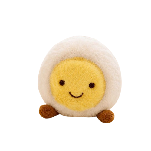Food Plush Pet Toy Set – Egg, Toast, Cheese & Rice Ball