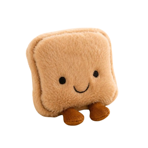 Food Plush Pet Toy Set – Egg, Toast, Cheese & Rice Ball