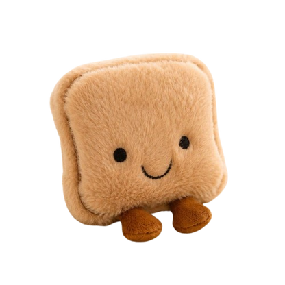 Food Plush Pet Toy Set – Egg, Toast, Cheese & Rice Ball