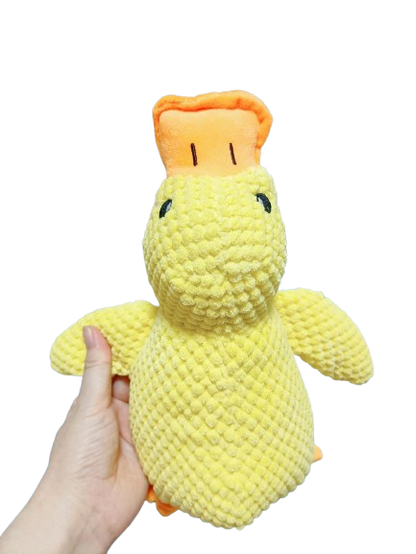 Squeaky Duck Dog Toy, Crinkle Plush Chew Toy for Puppies and Small Dogs